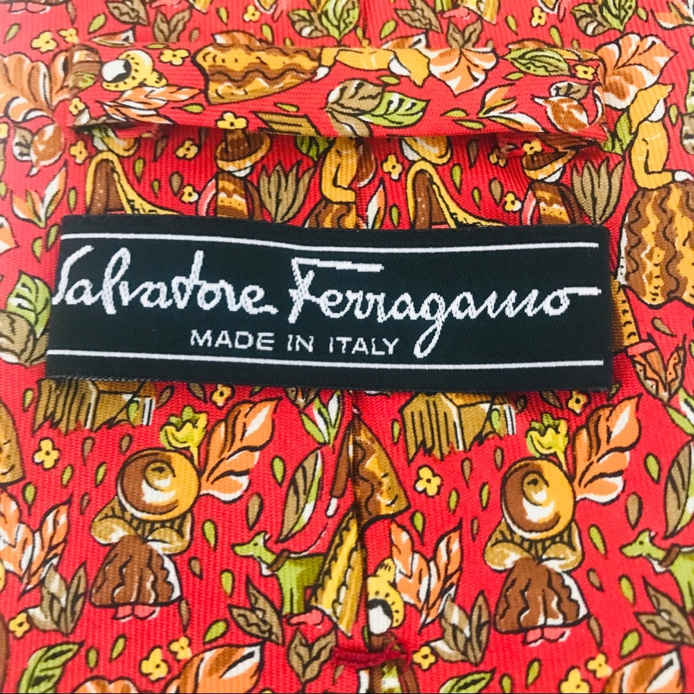 Salvatore Ferragamo Silk Tie: Pioneer Life Print